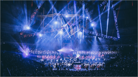 Concert lighting system in a live venue